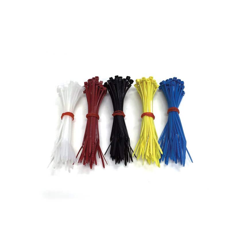 Lion Cable Ties Assorted Colours 102mm x 2.4mm - 200 Pack