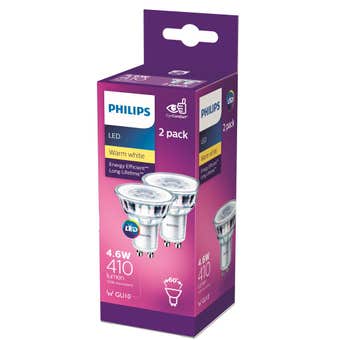 Kinematica Weggelaten maatschappij Philips LED Downlight GU10 Classic 4.6W (50W) 410lm - 2 Pack | Mitre 10