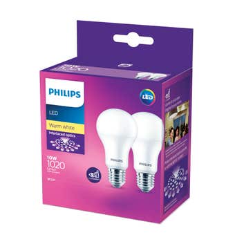 Philips LED Globe 10W ES Warm White - 2 Pack