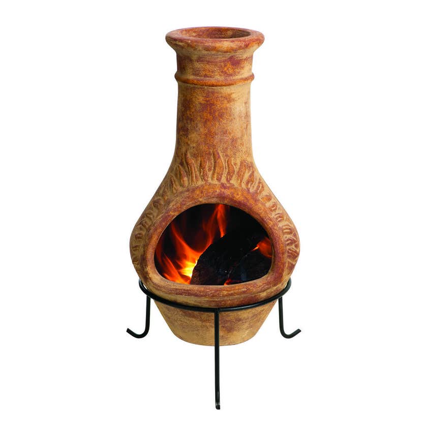 Charmate Fuego Chiminea Clay 990mm, Terracotta Fire Pit Bunnings