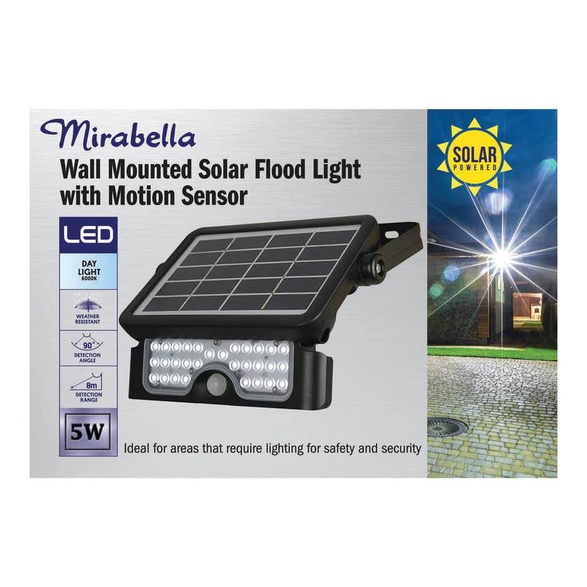 Mirabella 5W LED Solar Flood Light with Motion Sensor