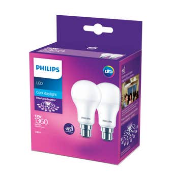 Philips LED Globe BC 12W 1360lm Cool Daylight - 2 Pack