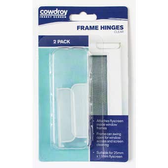 Cowdroy Flyscreen Frame Hinges Clear - 2 Pack