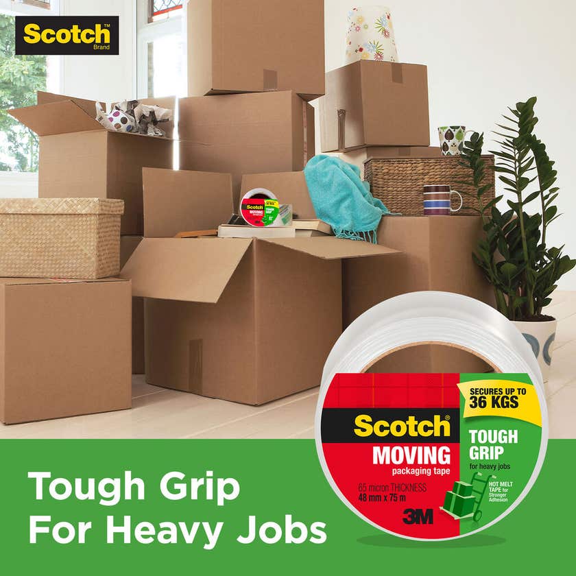 Scotch Tough Grip Packaging Tape 48mm x 50m - 6 Pack