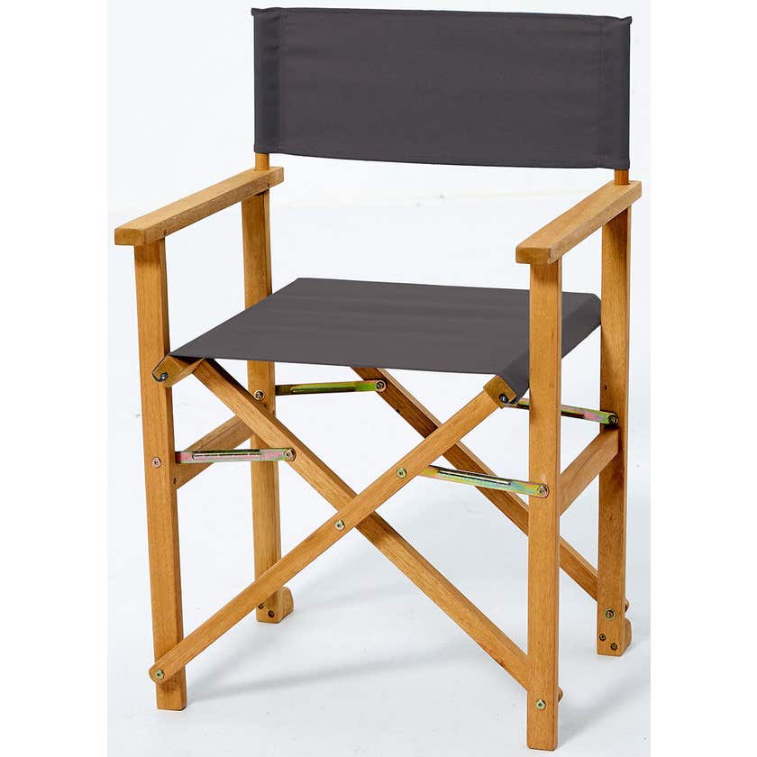 Timber Director S Chair Charcoal Mitre 10, Wooden Directors Chairs Australia
