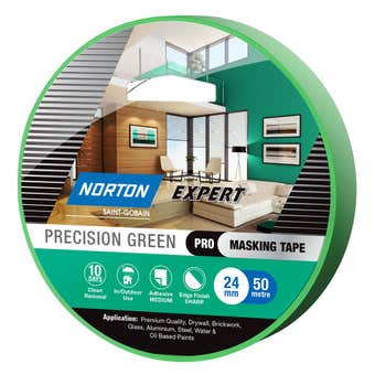 Norton Masking Tape Precision Green 10 Day 24mm X 50M