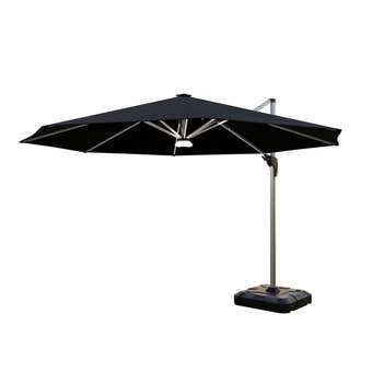 Coolaroo Brighton Solar LED Cantilever Umbrella Black 3.5m
