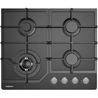 Milano Gas Cooktop Glass with Wok Burner 600mm