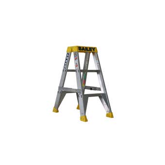Bailey Pro Punchlock Double Sided Aluminium Ladder 150kg Industrial 3 Step