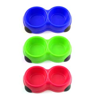 Double Pet Bowl with Antiskid Feet Small