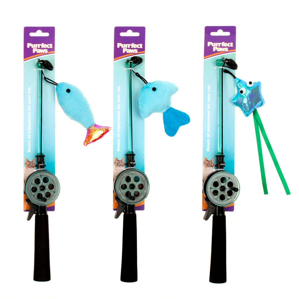 Cat fishing sales rod toy