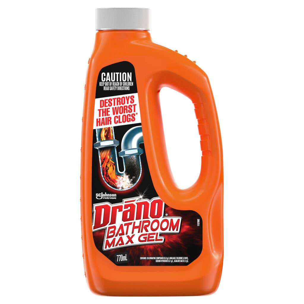 Drano max top gel standing water