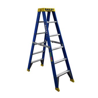 Bailey Pro Punchlock Fibreglass Double Sided Stepladder 150kg Industrial 6 Step