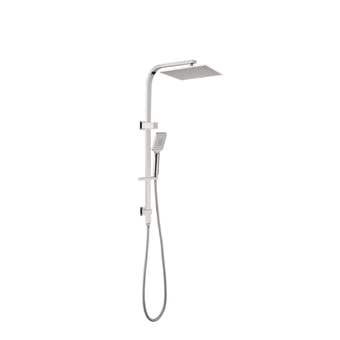 Nero Celia/Bianca Twin Shower Set with Square Head Brushed Nickel
