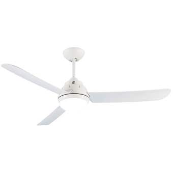 Mercator Voltan Ceiling Fan with LED White AC 50" 127cm