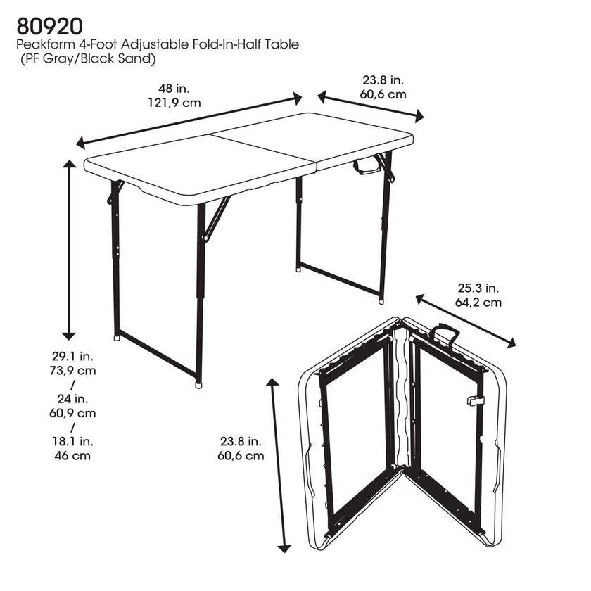 Peakform Blow Mould Bi-Fold Table 122cm