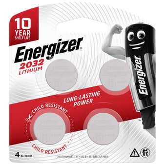 Energizer Battery Coin Lithium ECR2032 BP4