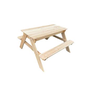 Kids Picnic Table Timber with Plastic Tubs 890 x 890 x 505mm