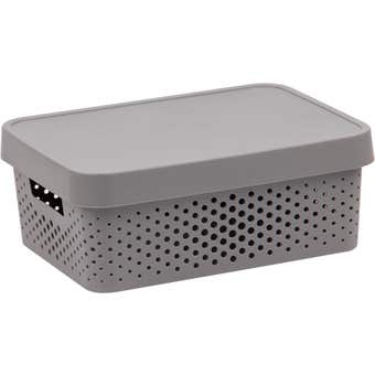 Queen Storage Container with Lid Grey 12L