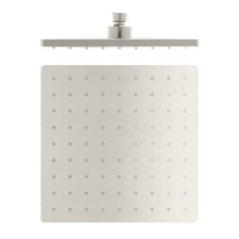 Nero ABS Square Shower Head Brushed Nickel 250mm