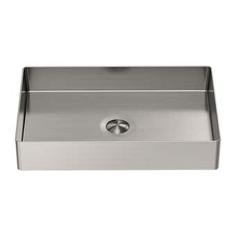 Nero Rectangle Stainless Steel Basin Brushed Nickel 400mm