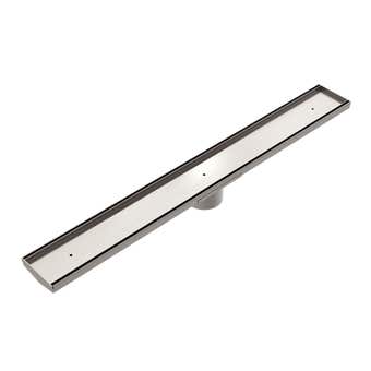 Nero Tile Insert V Channel Floor Grate with Hole Saw Brushed Nickel 89mm