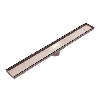 Nero Tile Insert V Channel Floor Grate with Hole Saw Brushed Bronze 89mm