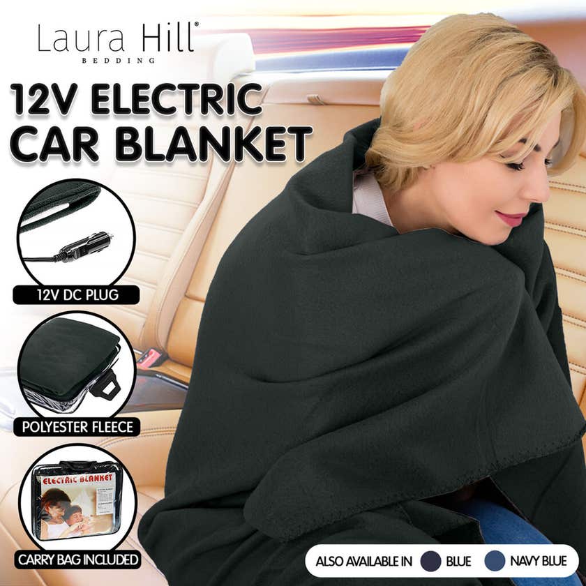 Laura Hill 12V Electric Car Blanket Black 1500 x 1100mm