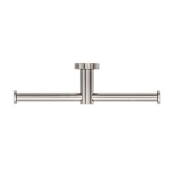 Nero Mecca Double Toilet Roll Holder Brushed Nickel