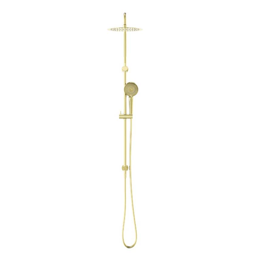 Nero Round Project Twin Shower Brushed Gold