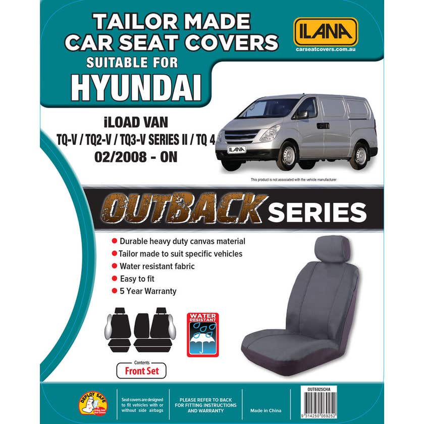 Hyundai I-load Van 02/2008-05/2021 Front Row Only Outback Canvas Car Seat Cover