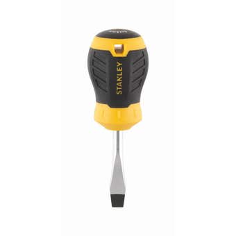 Stanley Cushion Grip Slotted Flared Stubby Screwdriver 6.5 x 45mm