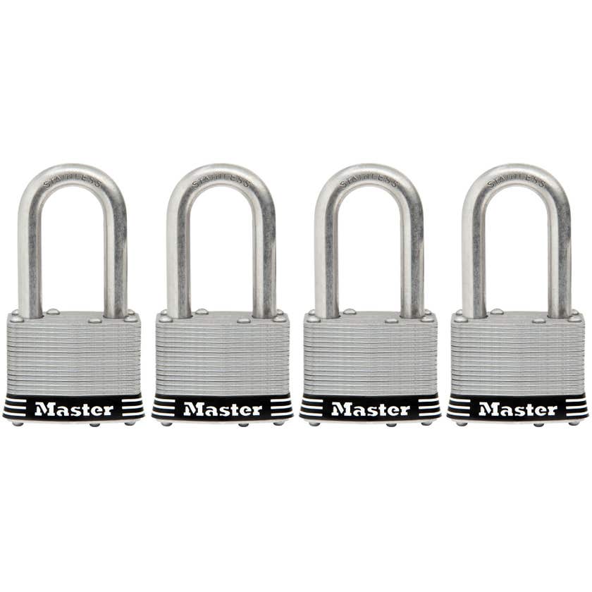 Master Lock Stainless Steel Laminated Padlock - 4 Pack