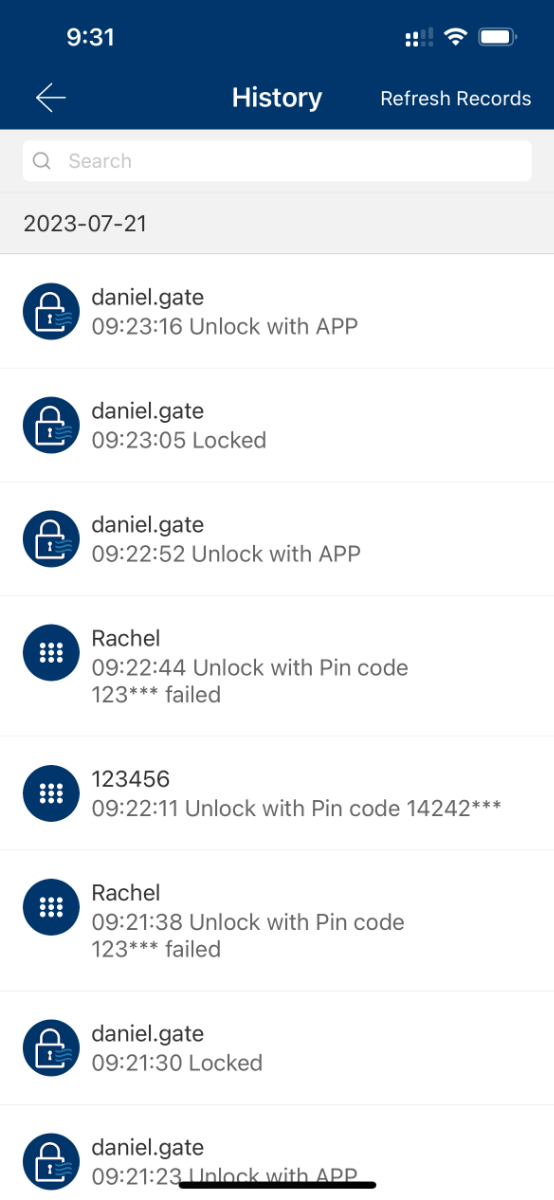 Lock Notifications History