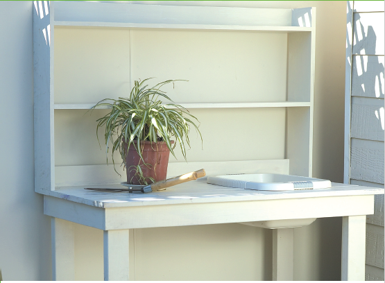 Pot on top of a bench