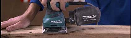 using a finishing sander