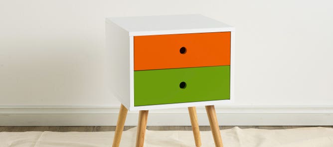  Bedside Table Spray painted with Accent 