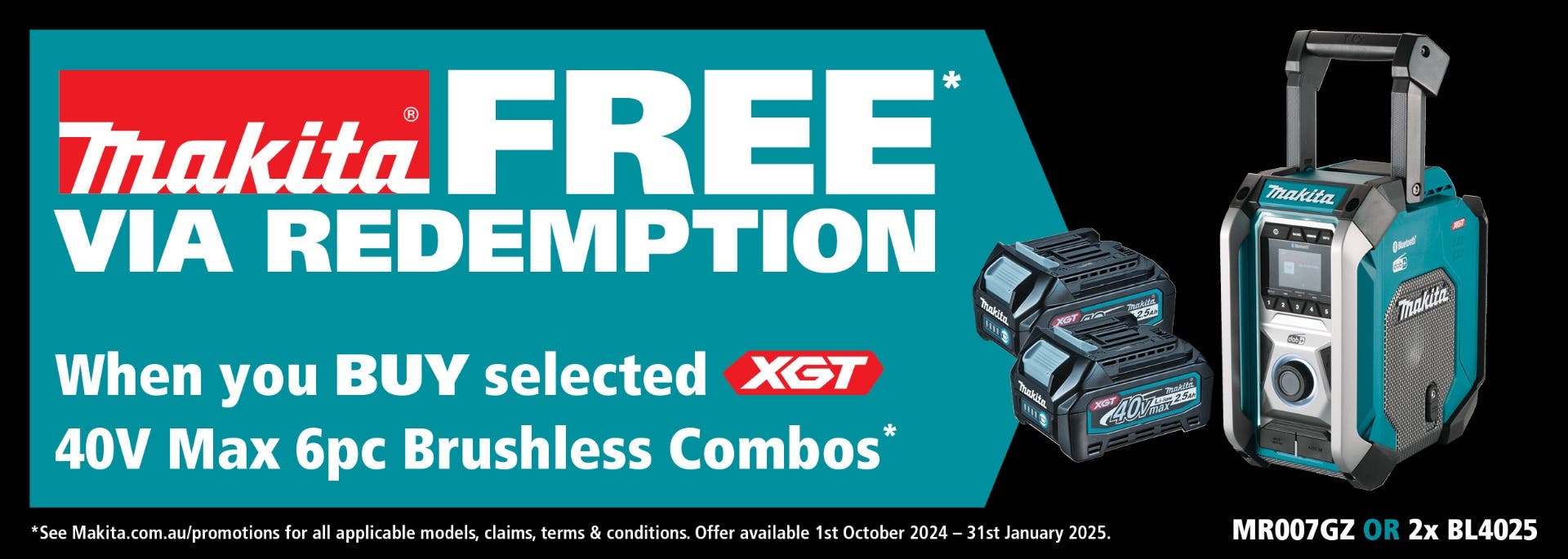 Makita 40V Max Brushless 6 Piece Combo Kit DK0191G601