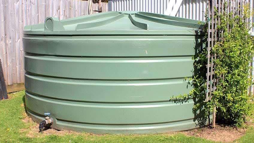 a backyard water tank